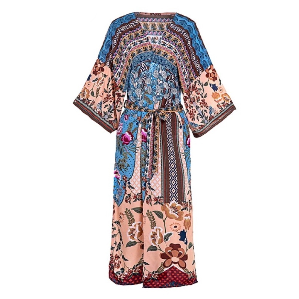 SOLD OUT Floral Bohemian Kimono Robe - Picture 2 of 5